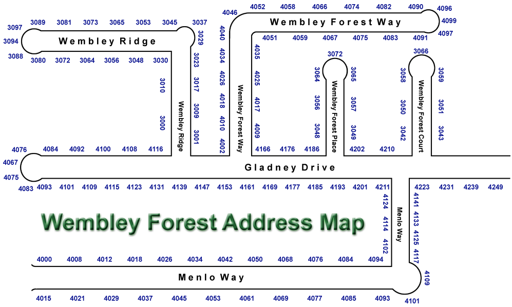 Wembley Forest Address Map and Directory Locator